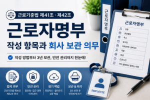 근로자명부 작성 항목과 회사의 보관 의무