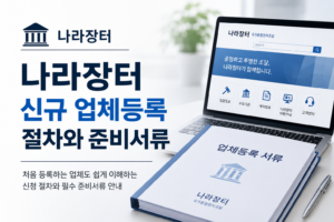 나라장터 신규 업체등록 절차와 준비서류